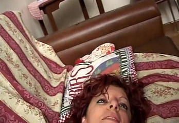 Busty Italian redhead girl shows her skills having sex - Tales of families!