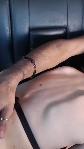 The Girl on Vacation Getting Playful in the Car