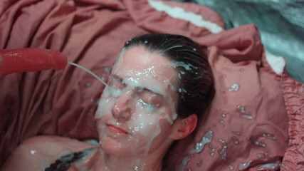 Not Enough Guys for a Bukkake so She Lets Me Blast Her with the Next Best Thing