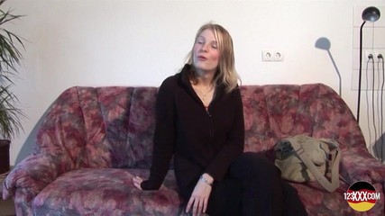 Horny Blonde Lady Stuffing a Dildo Deep Inside Her