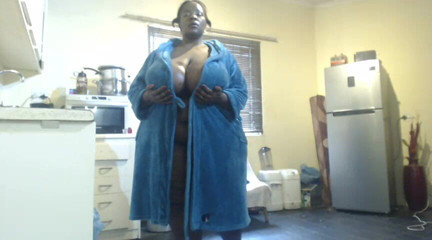 Ebony BBW Strip Teasing