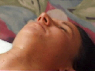 Slut masturbates, using her fingers