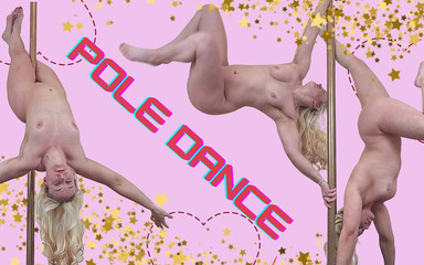 Sexy milf nude pole dance increadible strength