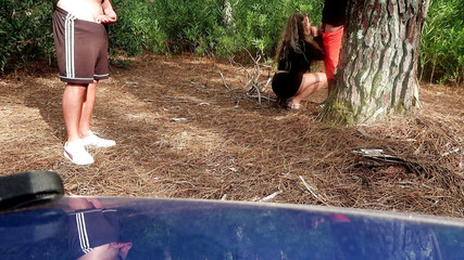 My cheating wife got a outdoor facial